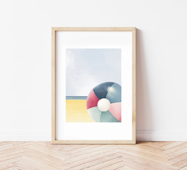 illustrazione per bambini di un pallone gonfiabile da spiaggia