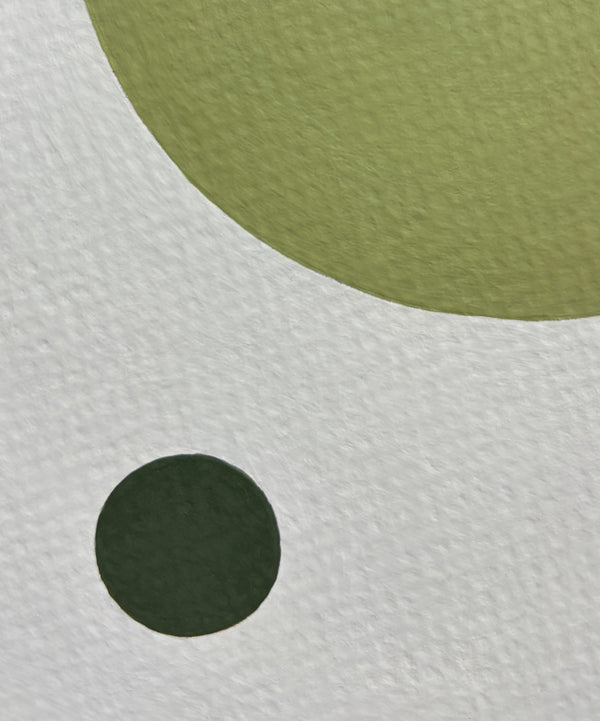 Due forme verdi dipinte a mano