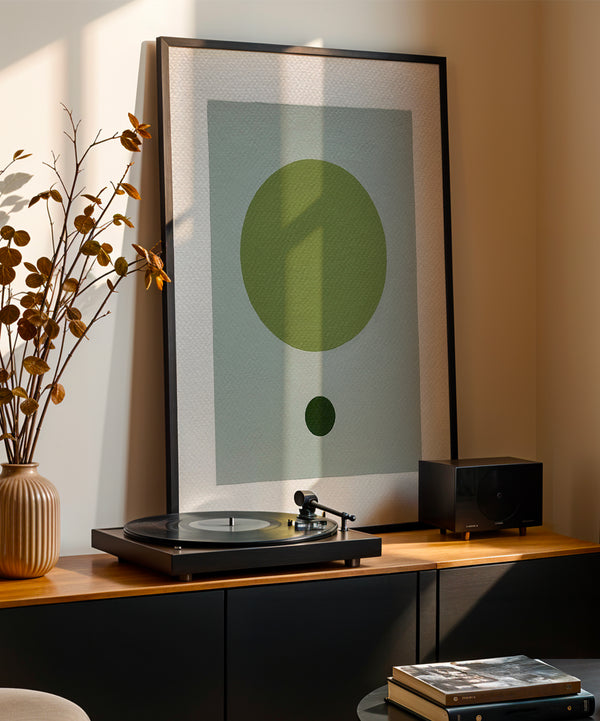 Due forme verdi dipinte a mano