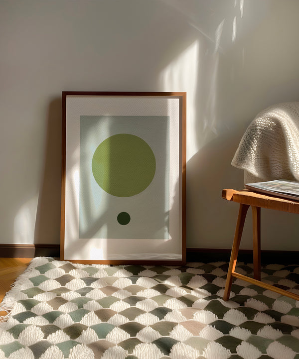 Due forme verdi dipinte a mano