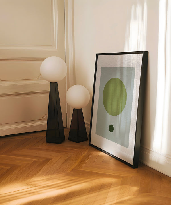 Due forme verdi dipinte a mano