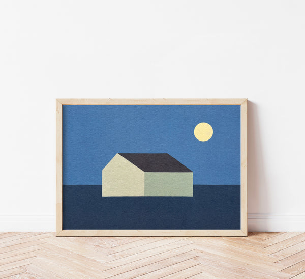 Stampa casa di campagna di notte