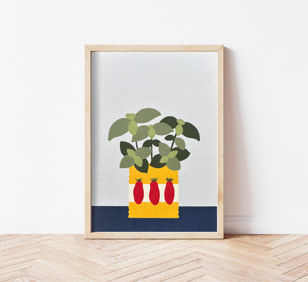 Stampa piantina di basilico