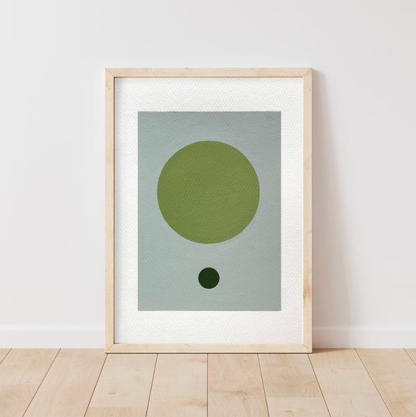 Due forme verdi dipinte a mano