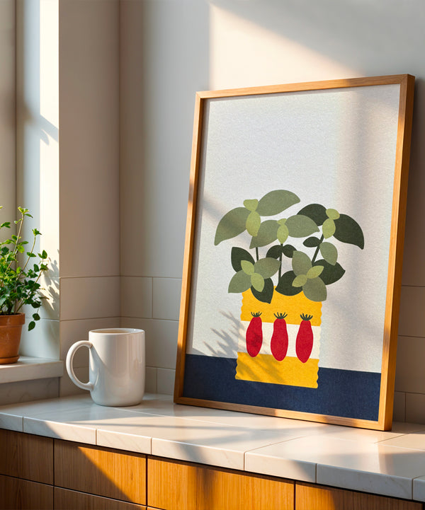 Stampa piantina di basilico