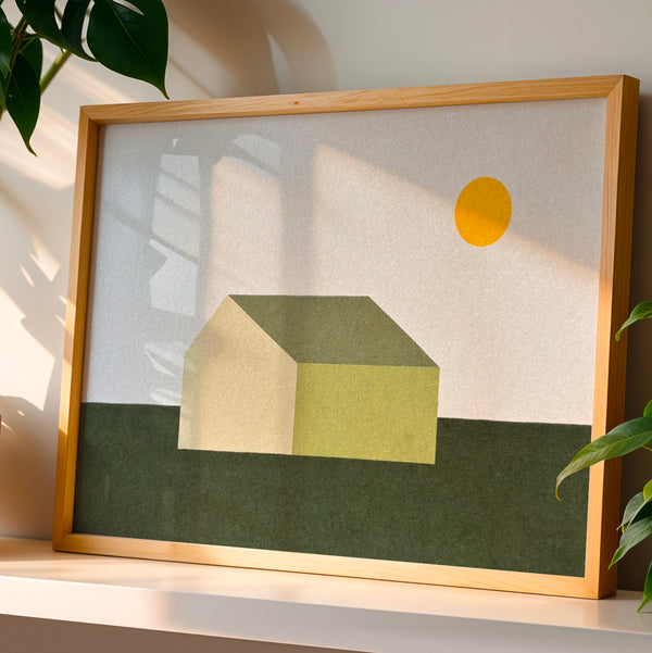 Stampa casa verde di campagna