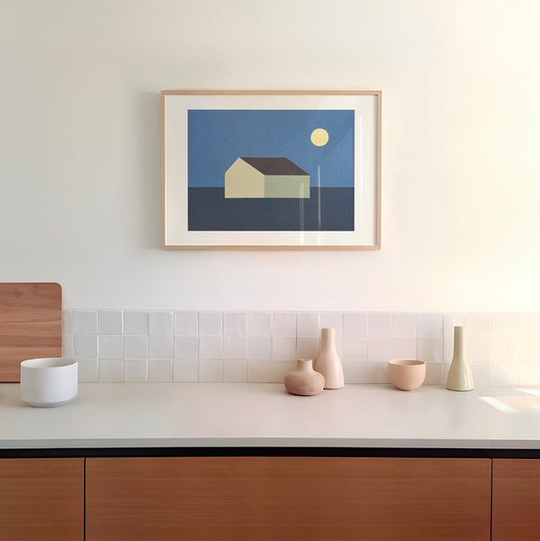 Stampa casa di campagna di notte